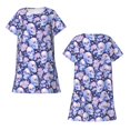 thumbnail image 5 of Salouo Skull star crystal Print Short Sleeve Sleepshirt for Womens Comfy Nightgown Scoopneck Cute Nightdress Ruffle -X-Large, 5 of 7