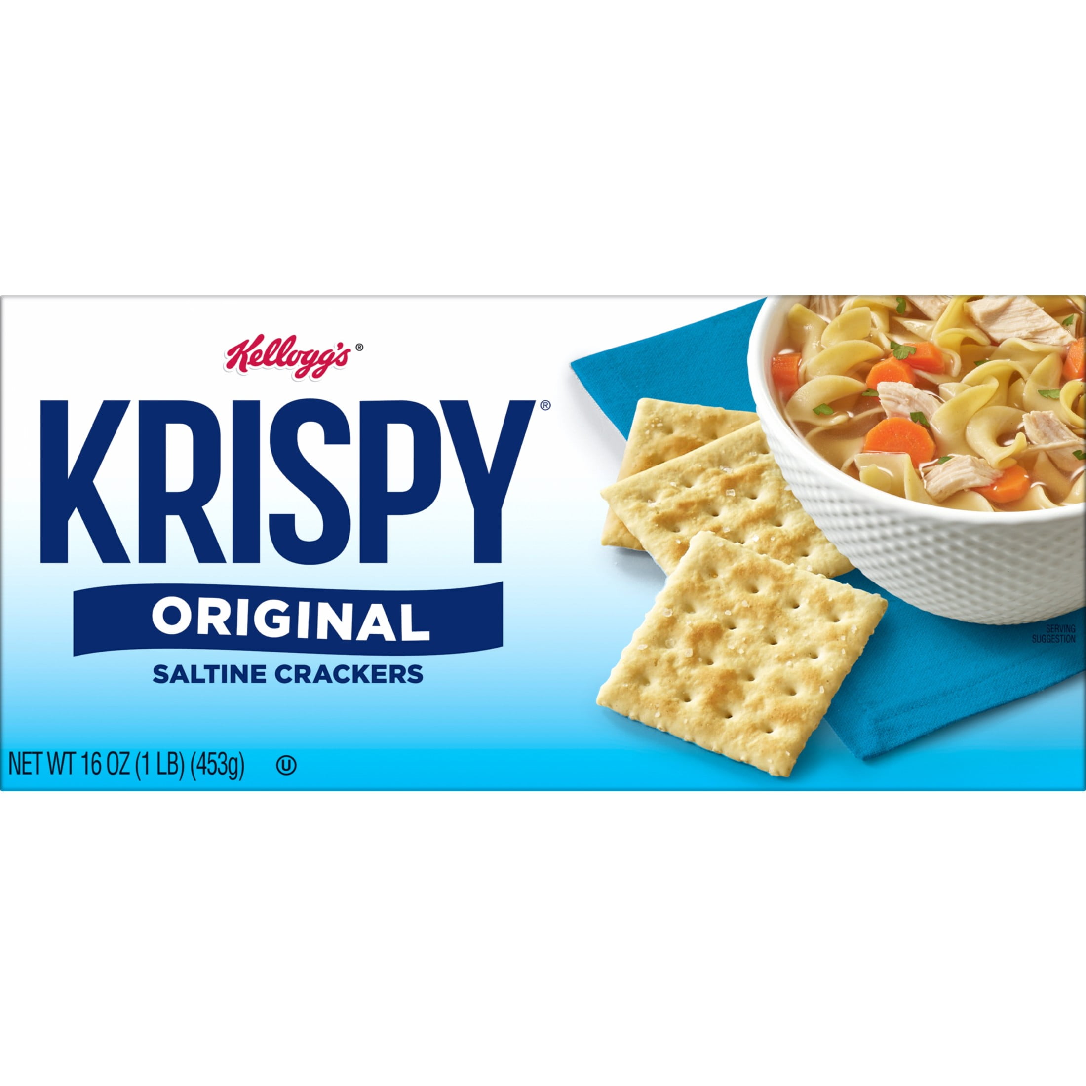 (4 pack) Kellogg's Krispy Original Saltine Crackers, Soup Crackers, 16 oz