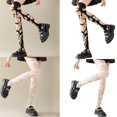 thumbnail image 2 of Huhudde Women Fishnet Stockings Tattered Thigh High Socks Mesh Net Over the Knee Socks, 2 of 12