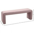 thumbnail image 4 of Meridian Furniture Minimalist Pink Velvet Bench, 4 of 5