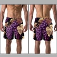 thumbnail image 3 of luoweisi Men's Beach Shorts Quick Dry Swim Trunks with Mesh Lining Grape L, 3 of 5