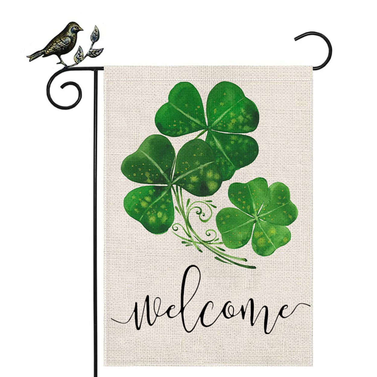 St 12.5 x 18 Shamrock Patrick's Day Ireland Welcome Garden Flag Double Sided 
