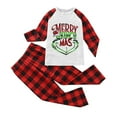 thumbnail image 2 of Conjuntos de pijamas navideños familiares a juego Grinch 2024, pijama de Grinch con parte superior y pantalones de pijama a cuadros, pijama de Grinch para niños y adultos para la familia, 10 Años, 2 of 4