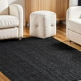 thumbnail image 2 of GRUHUM Black Jute Area Rug 9x12 Feet Rectangle Natural Fiber Boho Braided Handwoven Farmhouse Rustic Vintage EcoFriendly Large Carpet Home Décor Rugs - Living Room Hallways Bedroom Enterwayss 9x12'ft, 2 of 7