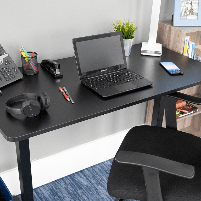 Stand Up Desk Store Electric Compact Standing Desk Black Frame Matte Black Top 48 Wide