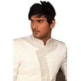 thumbnail image 2 of Saris and Things Sherwani Blanc Scintillant pour Hommes. Ce Produit Est Fait sur Commande., 2 of 4