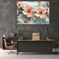 thumbnail image 5 of Mudket Peach Blossom Flower with Gold Trim Canvas Wall Art, Modern Floral Wall Decor, Framed Ready to Hang Artwork for Living Room Bedroom Office Luxury Decor - 12"L x 8"W, 5 of 10