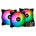 thumbnail image 1 of Kit 3 Ventiladores Gamer XTREME PC GAMING Air Force 120mm ARGB 1500RPM Hub 12 Control Negro CFXTAQ120BK, 1 of 6