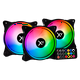 thumbnail image 1 of Kit 3 Ventiladores Gamer XTREME PC GAMING Air Force 120mm ARGB 1500RPM Hub 12 Control Negro CFXTAQ120BK, 1 of 6