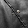 thumbnail image 5 of Atkumj Mens Bomber Jacket Fashion Turn Down Collar Button Outdoor Faux Leather Jacket Casual Solid Color Fleece Lined Warm Jackets for Men XS, 5 of 10