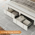 thumbnail image 4 of Queen Size Bed Frame with Storage Drawers, Mattress Foundation with Solid Wooden Slats Support, No Box Spring Needed, 4 of 14