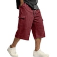 thumbnail image 2 of Dresfit Cargo Shorts Mens Drawstring Baggy Long Shorts Summer 2026 Below the Knee Work Capri Shorts Lightweight Stretch Cropped Outdoor Carpenter Shorts XL, 2 of 6