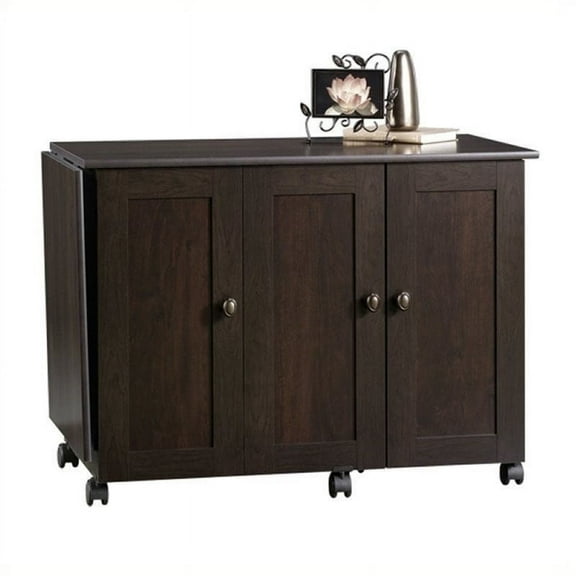 Bowery Hill Craft and Mobile Sewing Table in Cinnamon Cherry