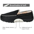 thumbnail image 4 of Berhood Mens Slippers Warm Memory Foam Slippers Fuzzy Plush Lining Moccasins for Men Indoor Outdoor Bedroom Shoes Black 13, 4 of 6