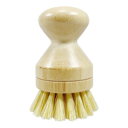JuneLily Short Sisal Dish Brush Eco-Friendly Plant-Based Vegan for Kitchen Bathroom Cleaning Produce Washing Dishes Fruit Vegetable Washing (Short Dish Brush)