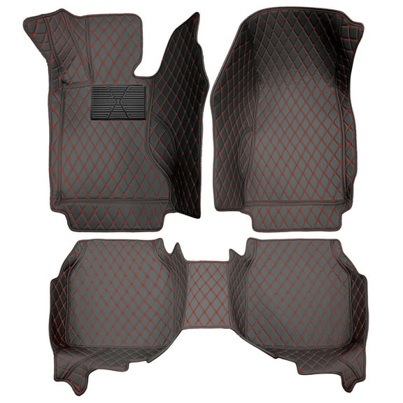 Tuqiang Floor Mats Carpet For ACURA For RDX 2013-2018 Complete Car Cabin Mat Set with Elegant Leather Accent Detailing Black and Red