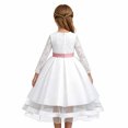 thumbnail image 5 of JAJAHO Flower Girl Dress Kids Girls Princess Birthday Dress Lace Long Sleeve Pleated Midi Party Wedding Formal Ball Gown 4-14Y, 5 of 7