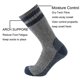 thumbnail image 2 of Calcetines de lana Cerebro Cerebro Merino para hombre, senderismo a media pantorrilla, 2 of 8