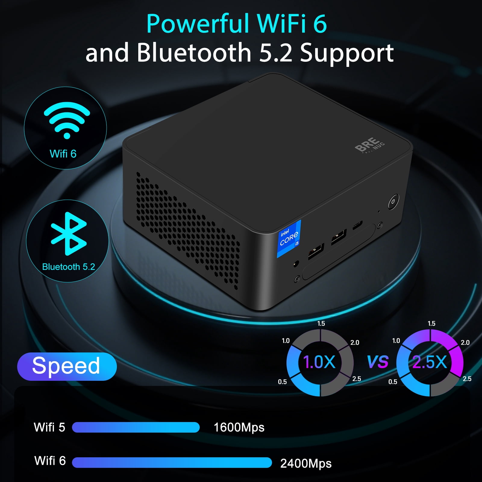 BREB Mini Gaming Desktop PC, Intel Core i7-1260P, Wi-Fi 6, Bluetooth 5.2 Barebone