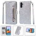 thumbnail image 1 of Case for FOXDOCK Samsung Galaxy A04s Glitter Zipper Wallet Case with Short Hand Strap, 1 of 4