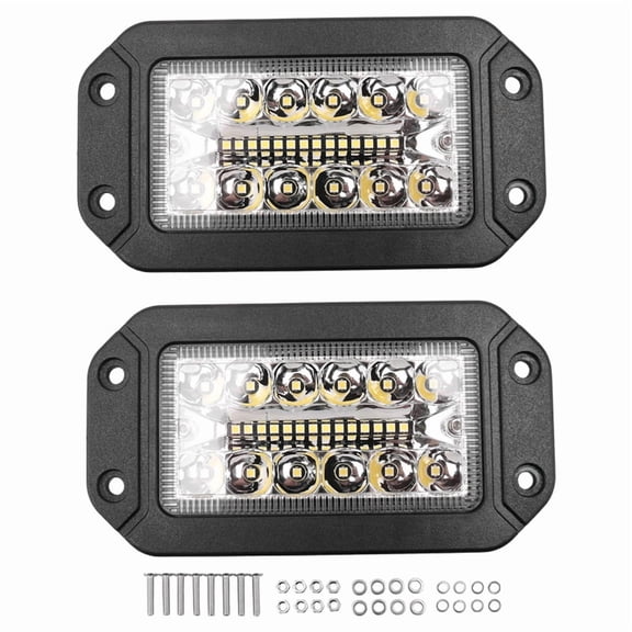 2Pcs 12V 6 Pulgadas Luz de Trabajo de Montaje Empotrado 26 LED Super Brillante Proyector Faros de AutomóViles