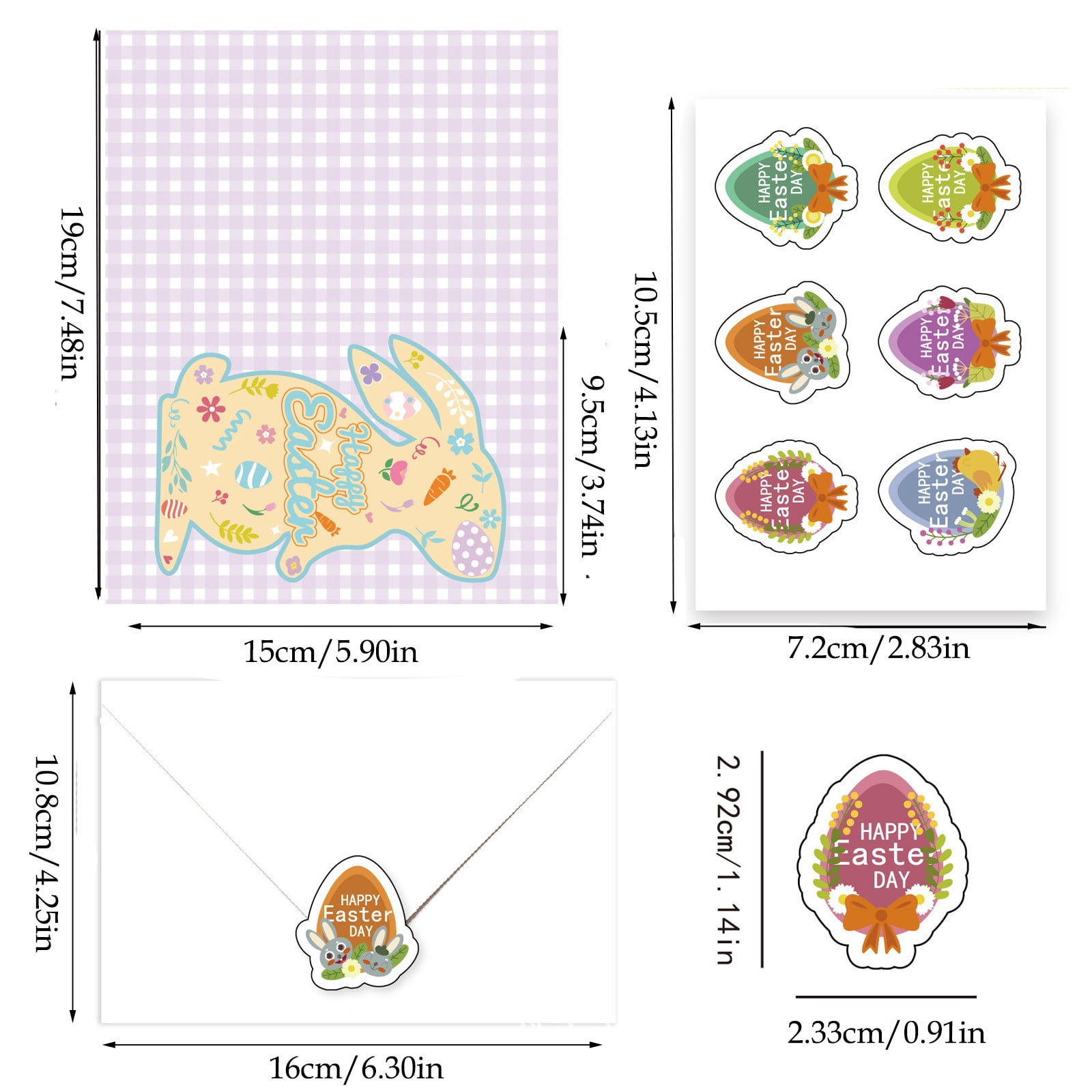 Mother's Day Card Mother's Day Gifts Easter Eggs Bunnies Chicks Greeting Cards Envelopes Stickers Holiday Greeting Card Set