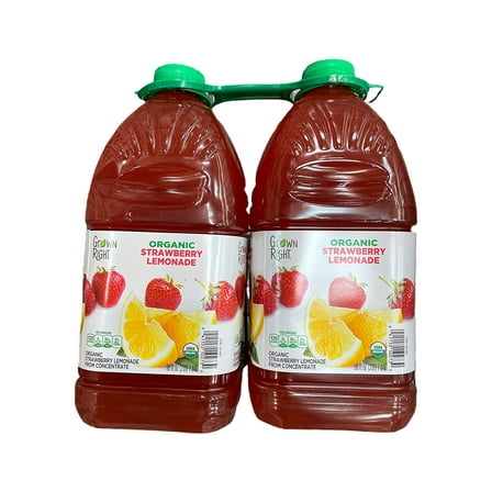 Grown Right Organic Strawberry Lemonade, 96 Fluid Ounce (Pack of 2)
