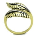 thumbnail image 3 of Womens Gold Rings Two-Tone IP Gold (Ion Plating) 316L Stainless Steel Ring with Epoxy in Jet TK1707, 3 of 4
