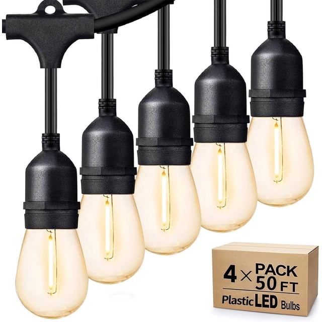 Guirnaldas de luces Svater 4x15 LED 200 pies IP65 impermeables, blanco cálido