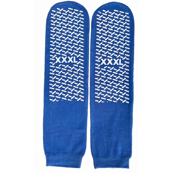 Calcetines antideslizantes tipo pantufla 3XL, 3 pares, azul