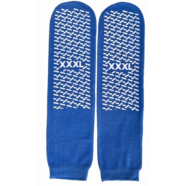 Calcetines antideslizantes tipo pantufla 3XL, 3 pares, azul
