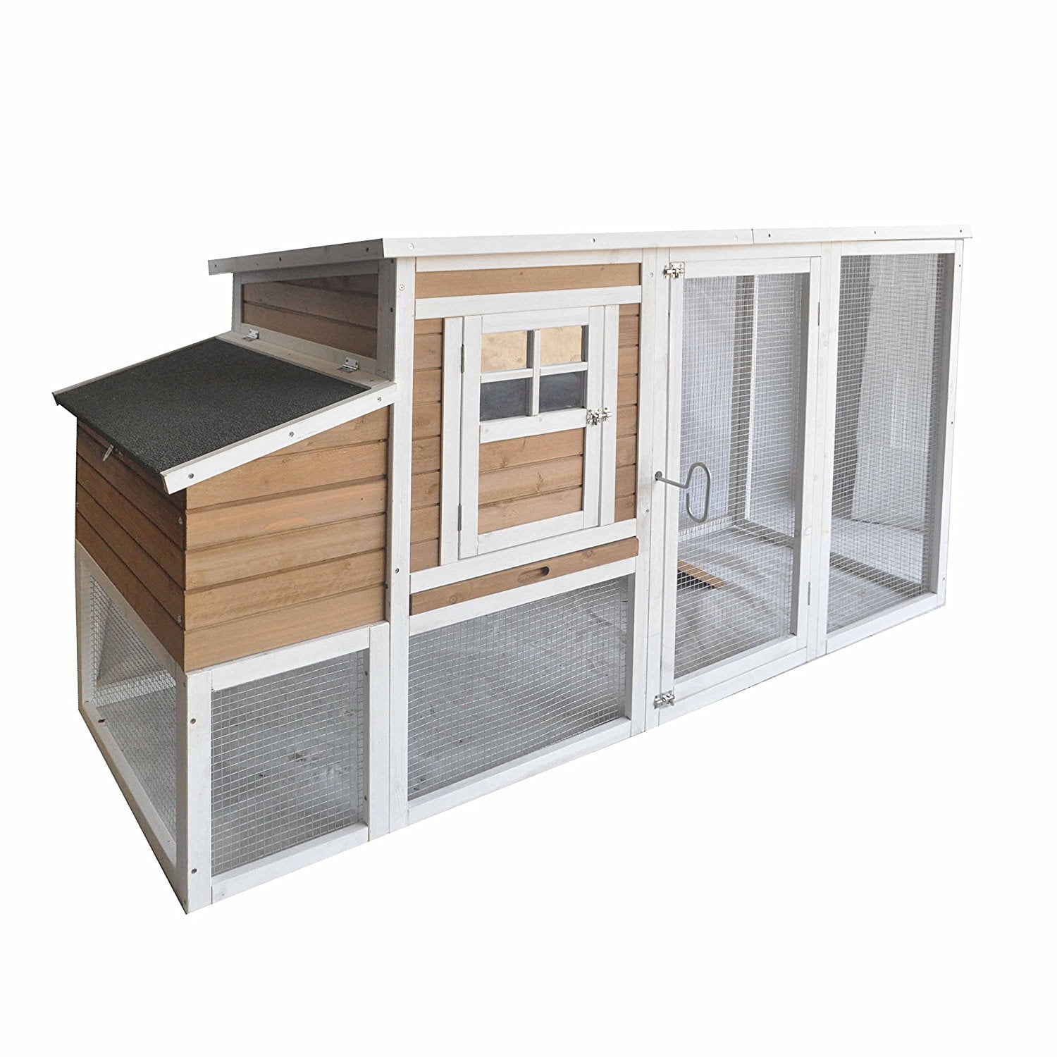 ALEKO Multi Level Wooden Chicken Coop, 77.9 x 29.5 x 40.5 Inches