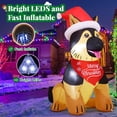 thumbnail image 5 of GOOSH Christmas Inflatables 5 FT Shepherd Inflatable with LED Lights, German Shepherd Blow Up Inflatable Christmas Dog with Santa Hat & Scarf, Outdoor Christmas Decorations for Xmas Holiday Party, 5 of 6