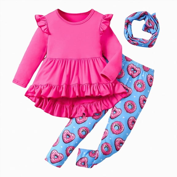 Toddler Baby Boy Girl Fall Winter Sweatshirt Outfit Long Sleeve Pullover Tops Joggers Pants Set 6-12 Months 12-24 Months 2t 3t 4t 5t 6t 7t 8t 9t Children(Hot Pink,5-6 Years)
