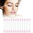 thumbnail image 2 of EeaseMX 2 paquetes/400 bastoncillos de algodón multiusos de doble cabezal para maquillaje, herramienta de limpieza desechable para viajes en casa (rosa), 2 of 7