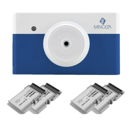 Minolta MNCP10 instapix Instant Print Camera (Blue) with 40-Print