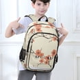 thumbnail image 6 of FORMRS Unisex School Backpack 17" Student Travel Bag with Laptop Compartment, Light Red Flowers, 6 of 7