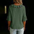 thumbnail image 3 of WULMLEO Womens Spring Tops Ruffle V Neck Blouse Summer Shirts for Women Casual Loose Fit Lightweight Design Green M, 3 of 3