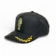 thumbnail image 3 of Vago Style Gorra San Judas Snapback Negra Gamuza Placa Dorada Visera Curva, 3 of 5