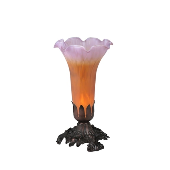 8"H Amber/Purple Pond Lily Accent Lamp