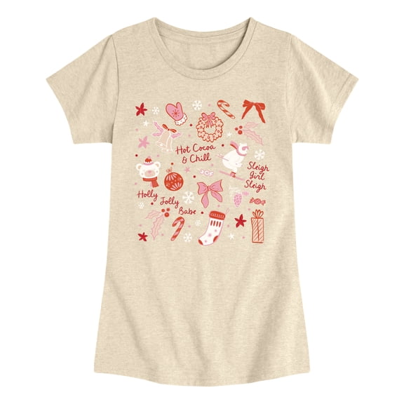 Instant Message - Coquette Christmas Fitted Short Sleeve Graphic T-Shirt