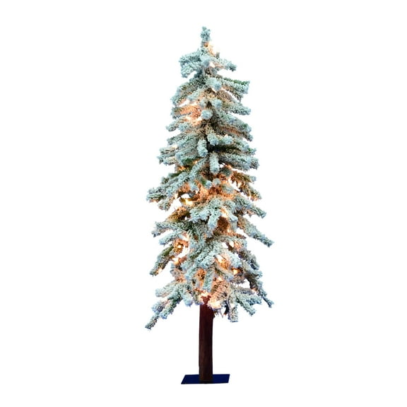 Vickerman 3' Flocked Alpine Artificial Christmas Tree, Clear Dura-Lit lights