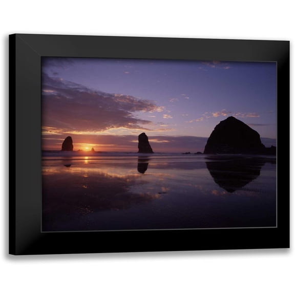 Leahy, Ike 14x12 Black Modern Framed Museum Art Print Titled - Haystack Rock II