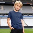 thumbnail image 2 of Gelikeya Boys UPF 50+ Rash Guard Swim Shirts Short Sleeve Quick Drying UV Protection Sun Shirt Summer Athletic Tops Navy, 4-5 Years, 2 of 6
