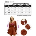 thumbnail image 5 of Ruffle Dress, Mini Dress Elastic Waist V Neck Puff Sleeve Casual Loose Flowy Swing Solid Tiered Short Dress Ruffle Hemline, 5 of 9