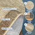 thumbnail image 4 of Hasoo Runner Neutral Geometric Border Rug 2x6 Non-Slip Washable Low Pile Solid Print for Kitchen Indoor Camel, 4 of 6