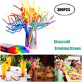 thumbnail image 2 of Straws Clearance! Colorful Shaped Long Disposable Straws 300pcs, Flexible Party Disposable Plastic Drinking Straws - Assorted Colors 300PCS, 2 of 6