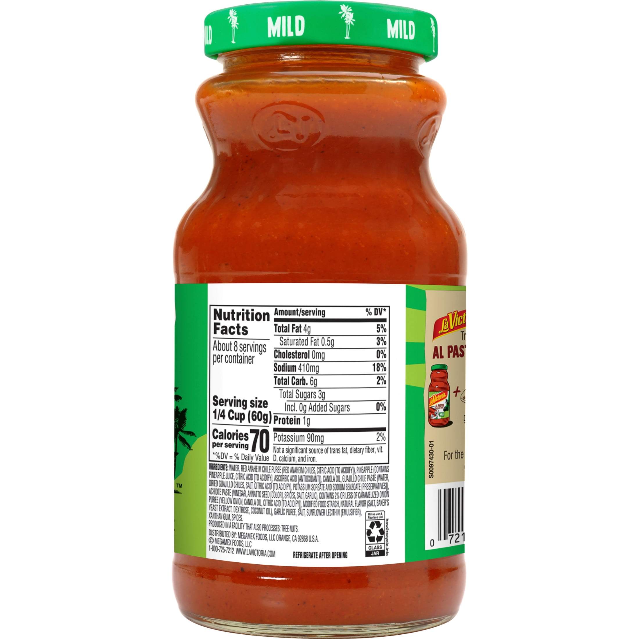 LA VICTORIA Al Pastor Enchilada Sauce, Shelf-Stable, 16 oz Glass Jar