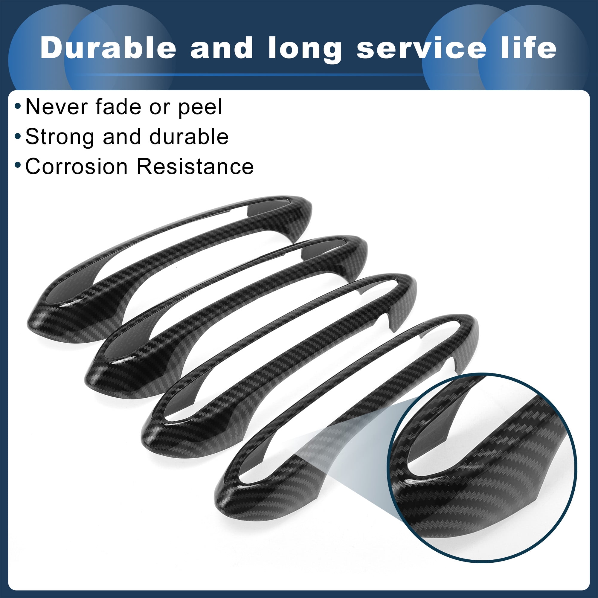 Unique Bargains Car Door Handle Cover Trim for BMW 5 Series G30 2018 ABS Black