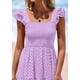 thumbnail image 5 of Vestido PRETTYGARDEN Mujer Verano Cuello Cuadrado Maxi Morado XL, 5 of 8